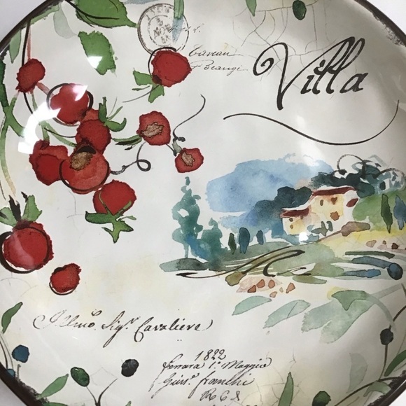 Dash of That Julie Paton Villa Tomato Salad Dessert Bowl Interamerican Products - Picture 13 of 14